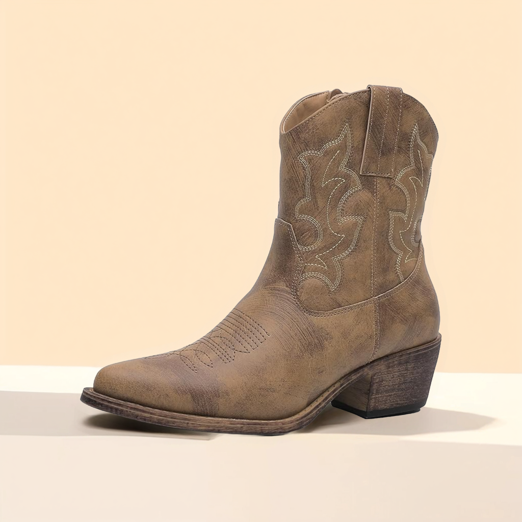 GLOBALWIN Women's Ankle Boots To Mid Calf Western Cowboy Boots