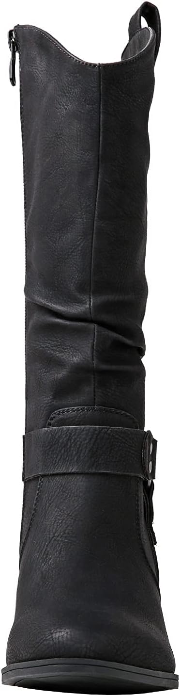 GLOBALWIN Women's Knee High Cowgirl Boots Fashion Dressy Cowboy Boots For Women