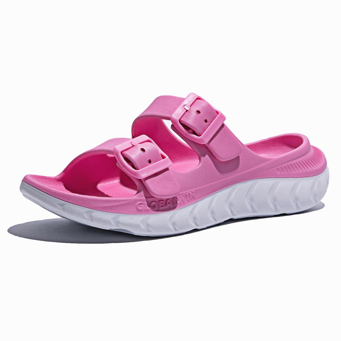GLOBALWIN Recovery Slides For Women Mia Comfortable Sandals With Arch Support Indoor Outdoor Cloud Slippers Reduce Stress on Feet Lightweight