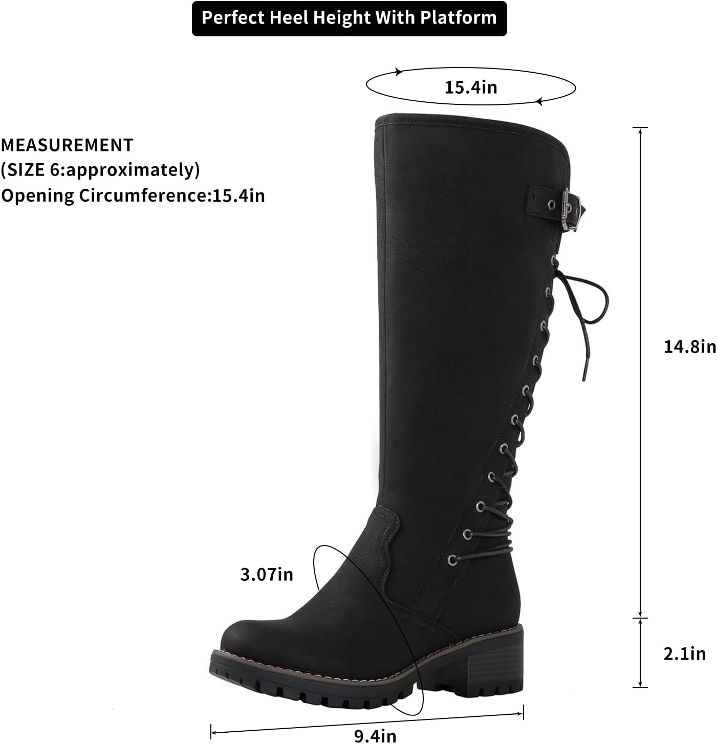 GLOBALWIN Women's Lace Up Back Knee High Fashion Boots