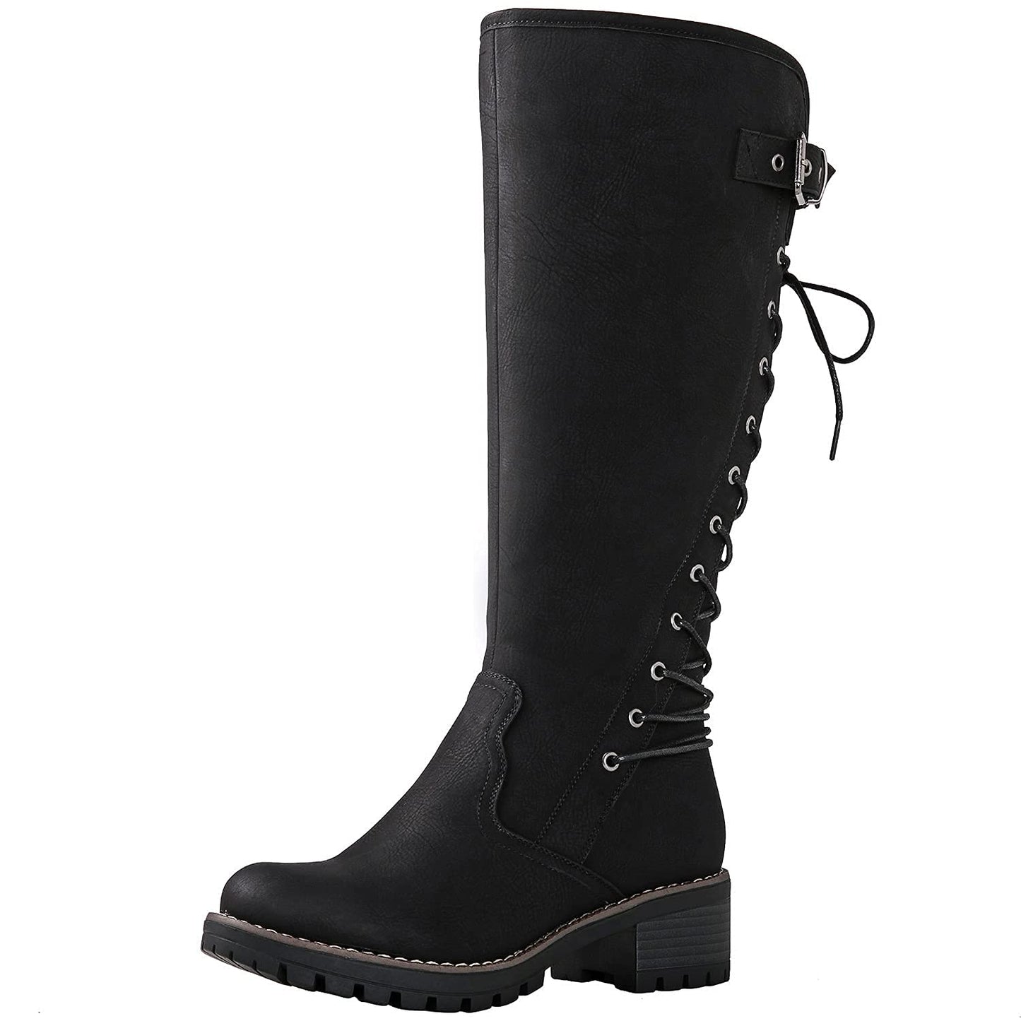 GLOBALWIN Women's Lace Up Back Knee High Fashion Boots