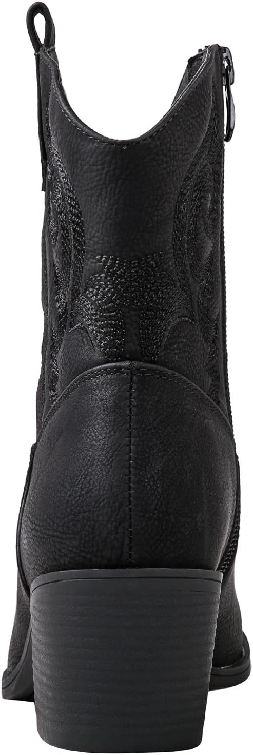 GLOBALWIN Women's The Western Wear Fashion Cowboy Cowgirl Free Birds Country Concert Disco Outfits Low Heel Walking Boots For Ladies