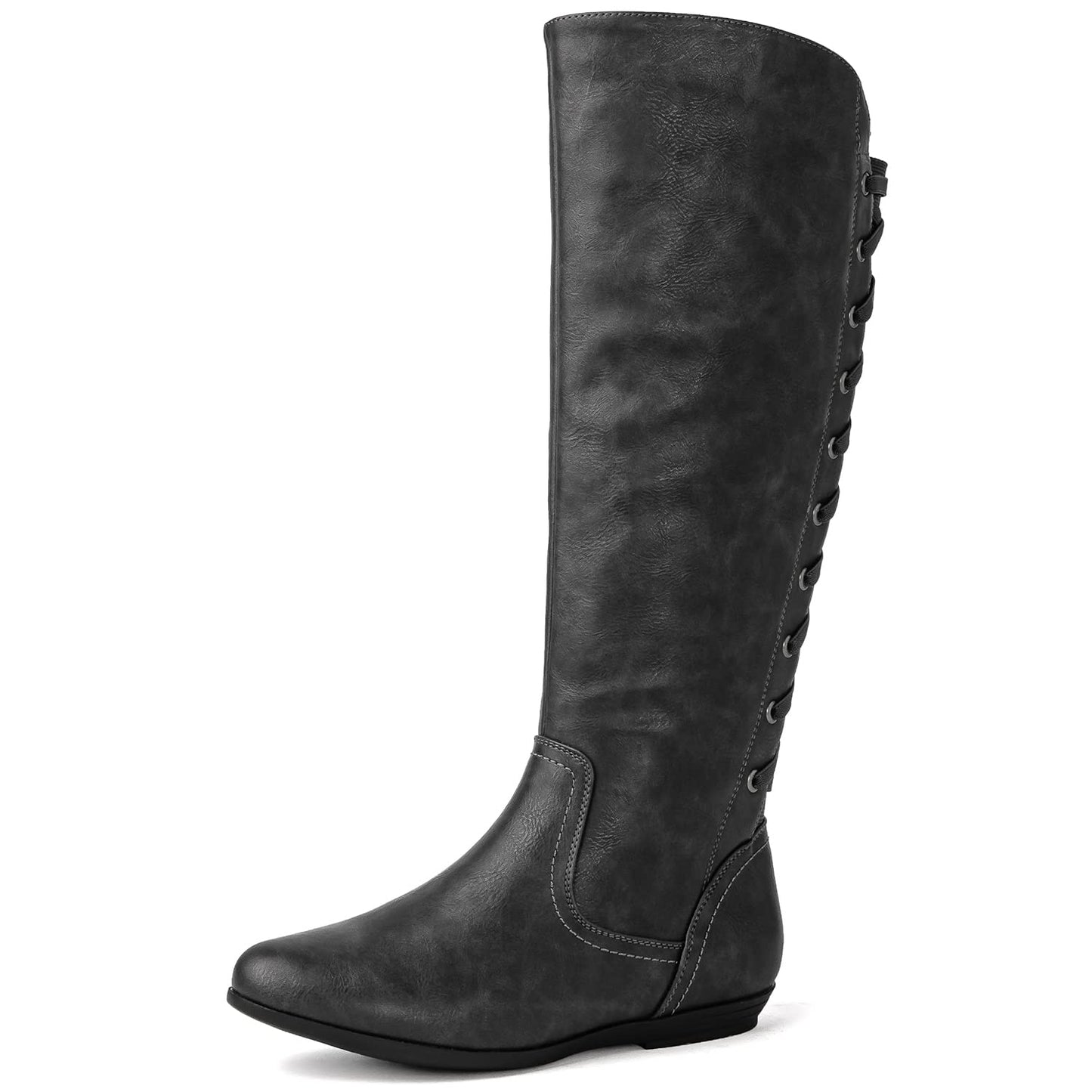 GLOBALWIN Women's Knee-High Fashion Boots Wide Calf Flat Dressy Fall Winter Fashion Boots For Women