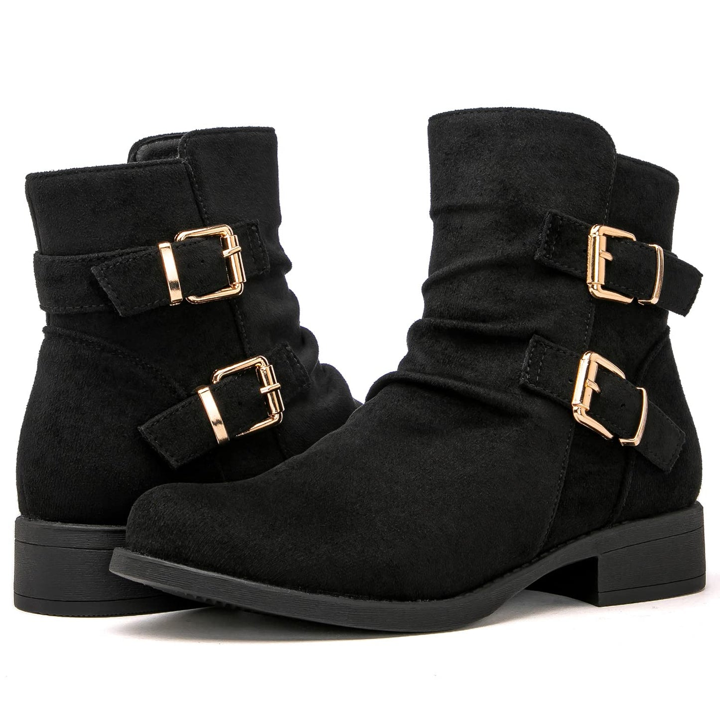 GLOBALWIN Women's Ankle Boots Fashion Booties For Women Low Heel