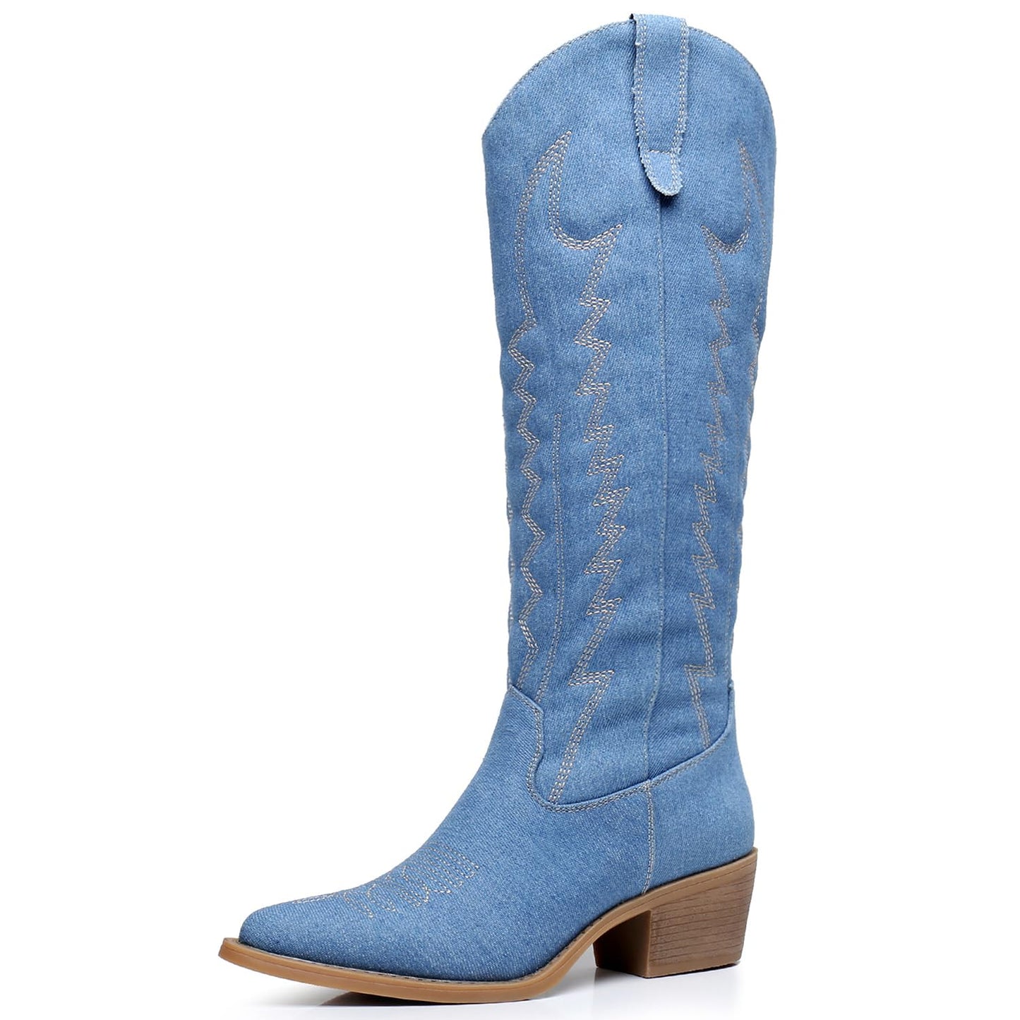GLOBALWIN Women's Knee High Long Pointed Toe Western Cowboy Boots