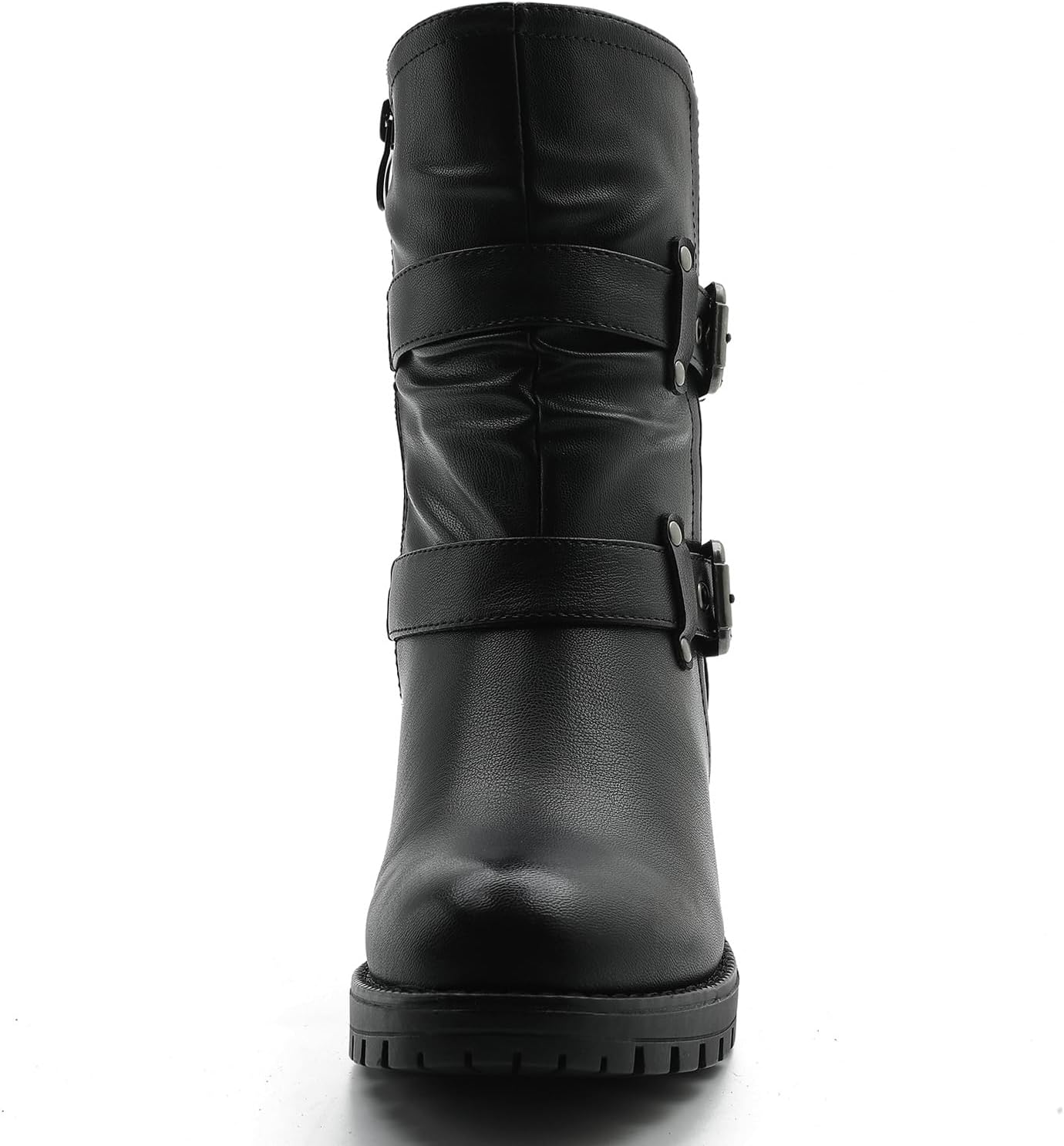 GLOBALWIN Fashion Ankle Boots For Women Women's Biker Boots Low Heel Motorcycle Boots