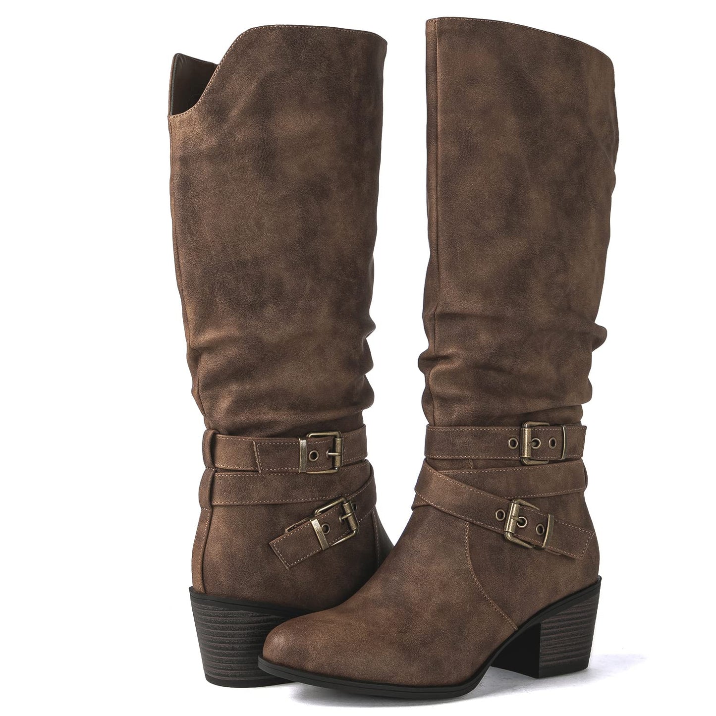 GLOBALWIN Women's Knee High Cowgirl Boots Fashion Dressy Cowboy Boots For Women