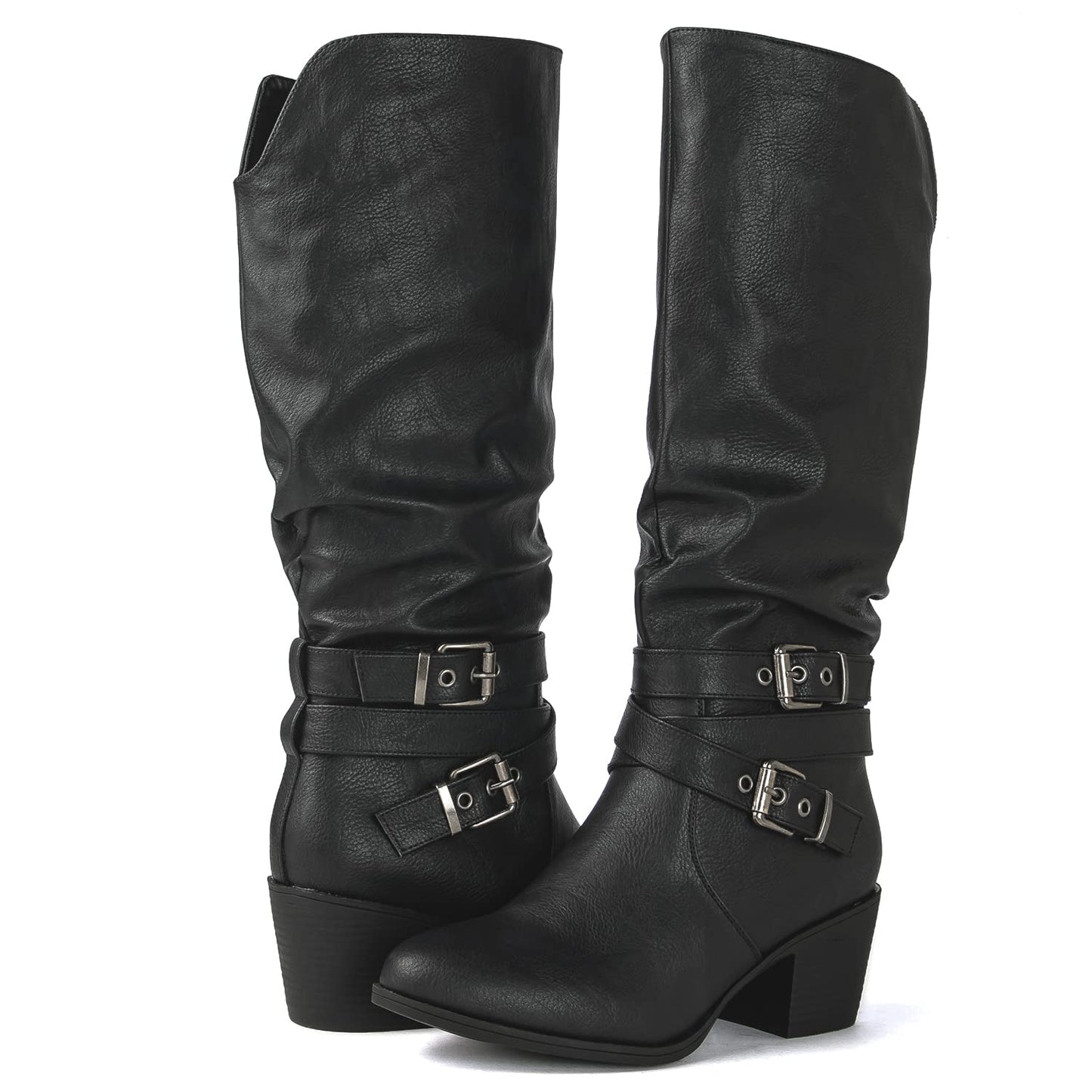 GLOBALWIN Women's Knee High Cowgirl Boots Fashion Dressy Cowboy Boots For Women
