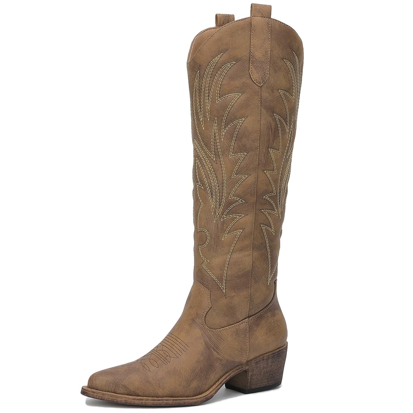 GLOBALWIN Women's The Western Cowboy Cowgirl Embroidered Knee High Boots