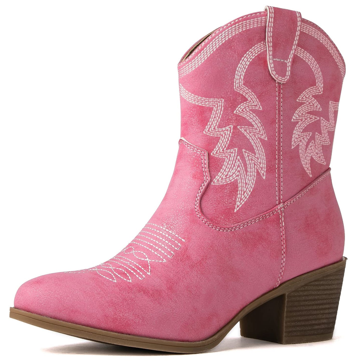GLOBALWIN Women's Mid Calf The Western Cowboy Boots Fashion Cowgirl Boots For Women Low Heel