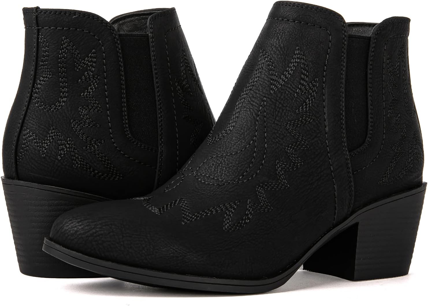 GLOBALWIN Women's Pull On Ankle Boots The Western Cowboy Cowgirl Boots