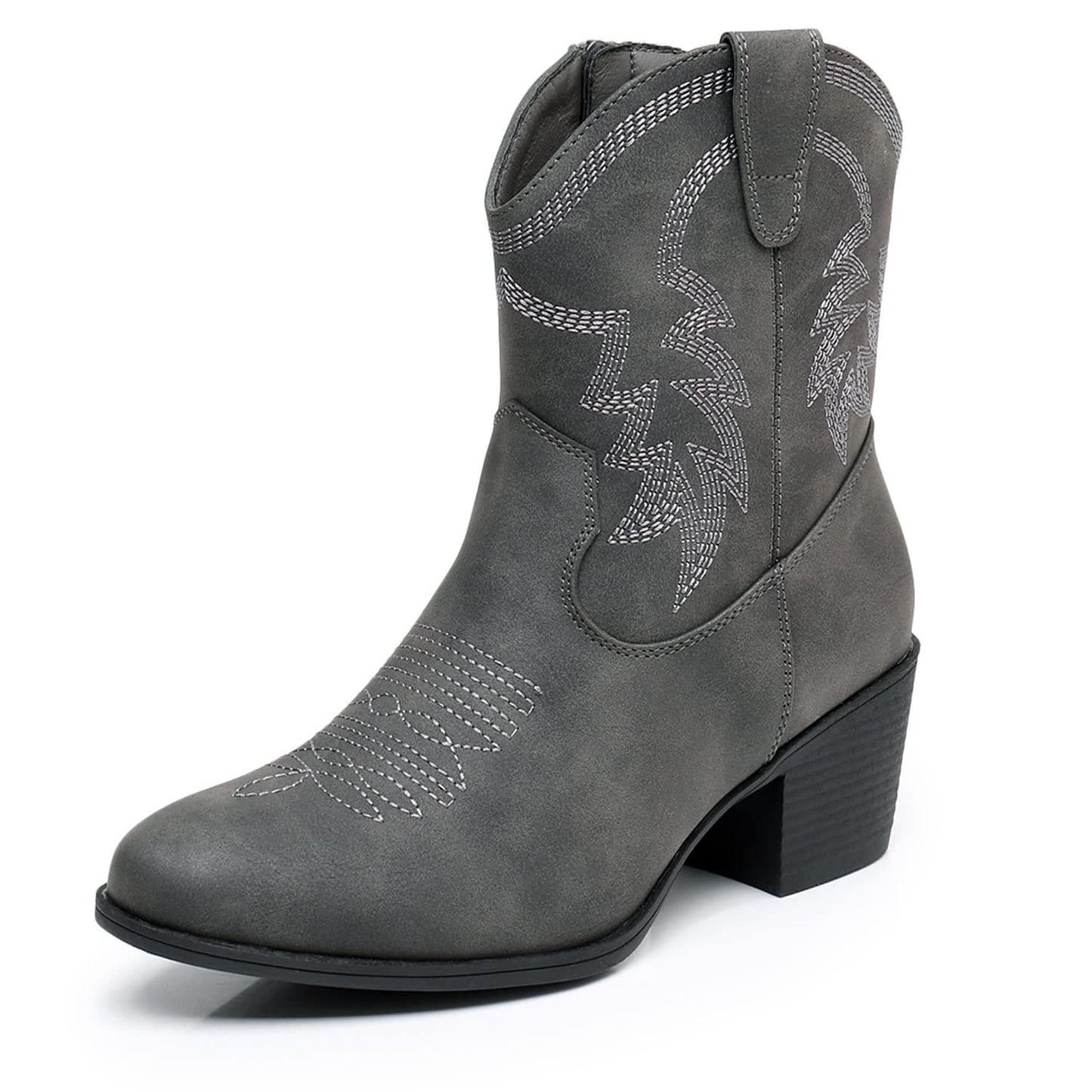 GLOBALWIN Women's Mid Calf The Western Cowboy Boots Fashion Cowgirl Boots For Women Low Heel