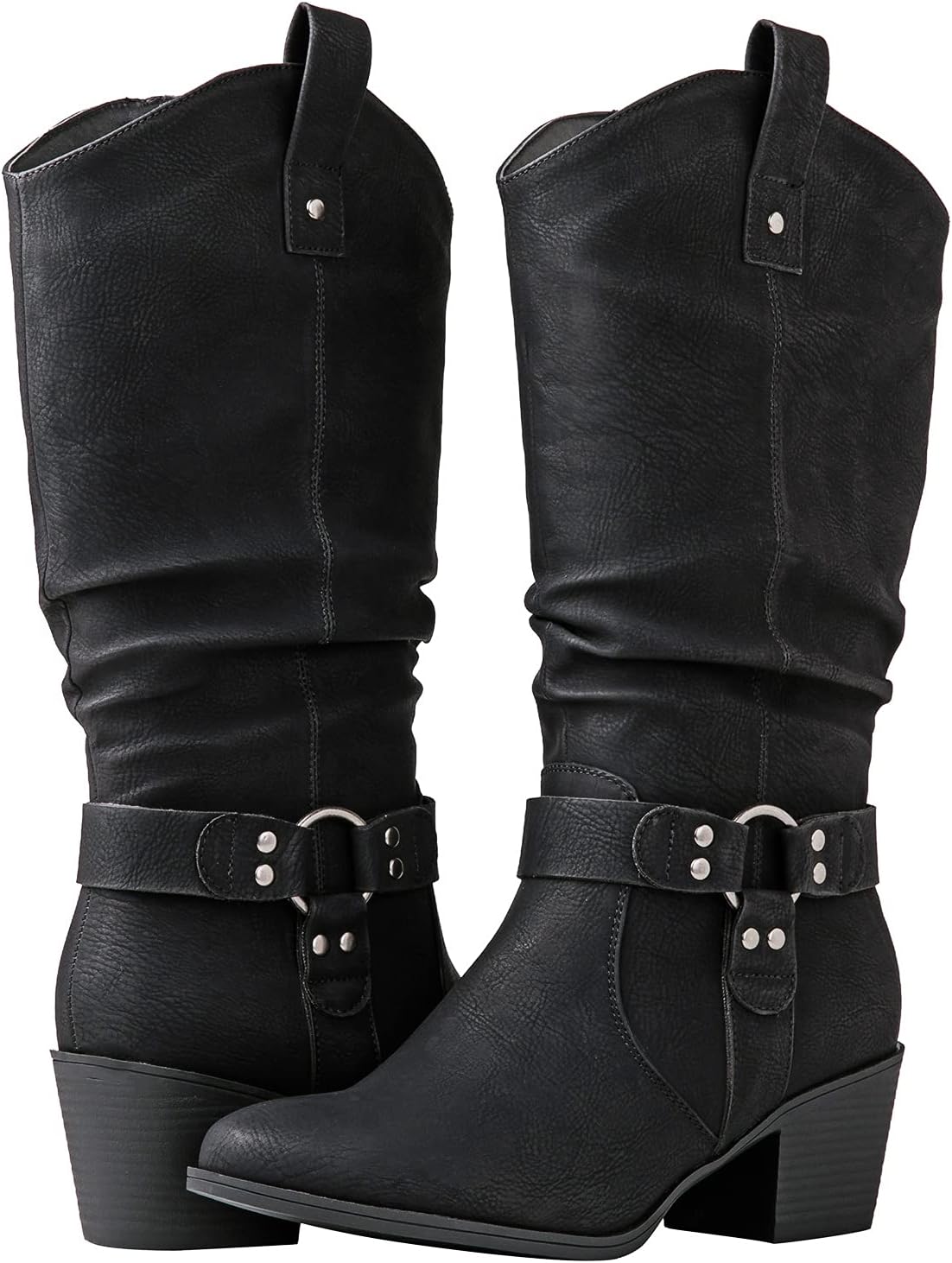 GLOBALWIN Women's Knee High Cowgirl Boots Fashion Dressy Cowboy Boots For Women