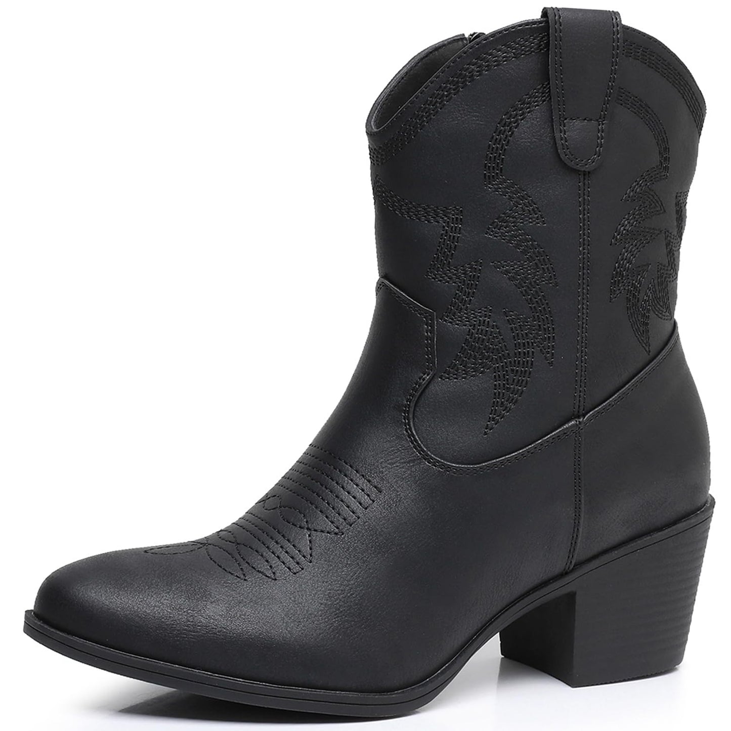 GLOBALWIN Women's Mid Calf The Western Cowboy Boots Fashion Cowgirl Boots For Women Low Heel