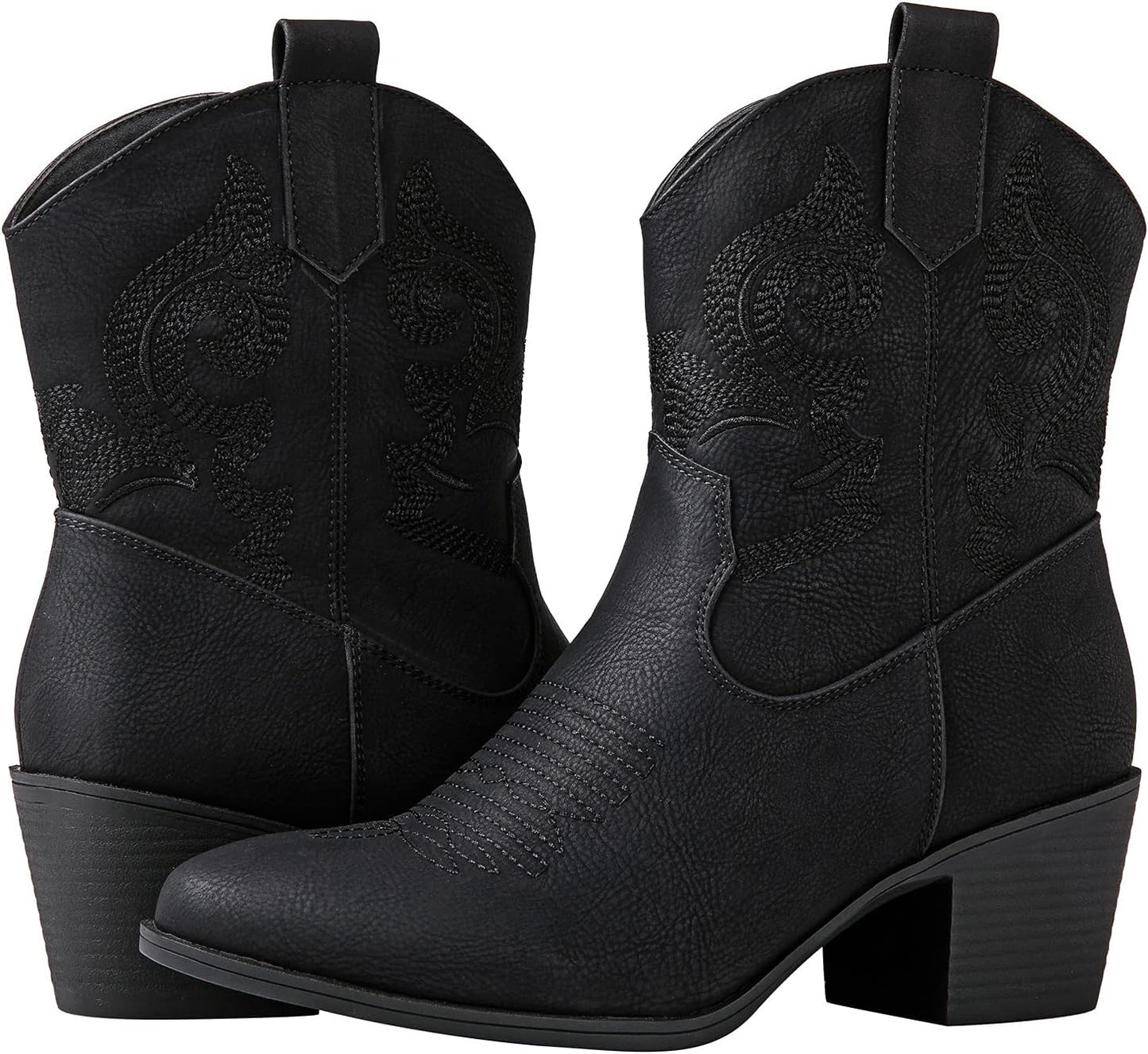 GLOBALWIN Women's The Western Wear Fashion Cowboy Cowgirl Free Birds Country Concert Disco Outfits Low Heel Walking Boots For Ladies