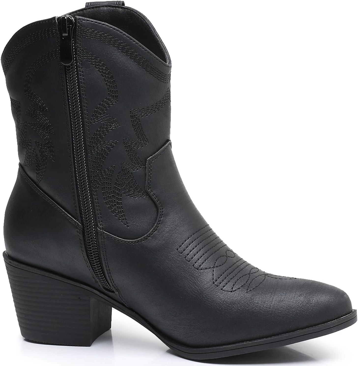 GLOBALWIN Women's Mid Calf The Western Cowboy Boots Fashion Cowgirl Boots For Women Low Heel