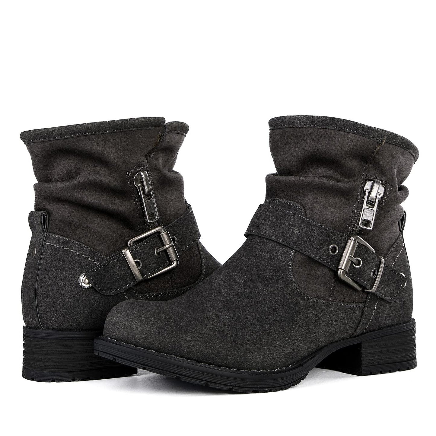 GLOBALWIN Women's Ankle Boots for Women Booties for Women Low Heel