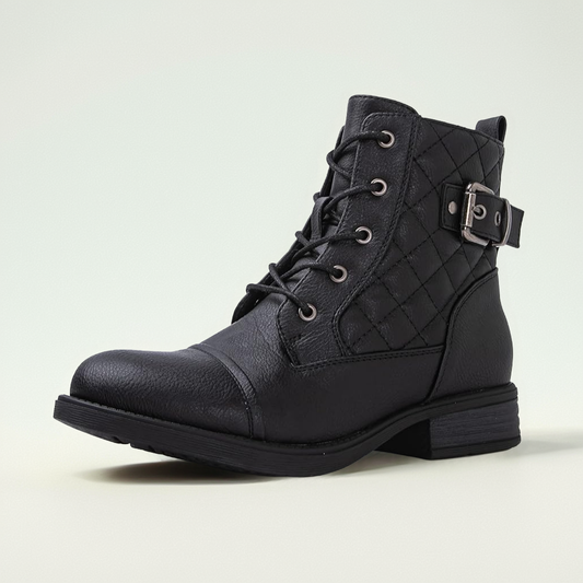 GLOBALWIN Women's Combat Boots Ankle Booties Fashion Comfortable Boots