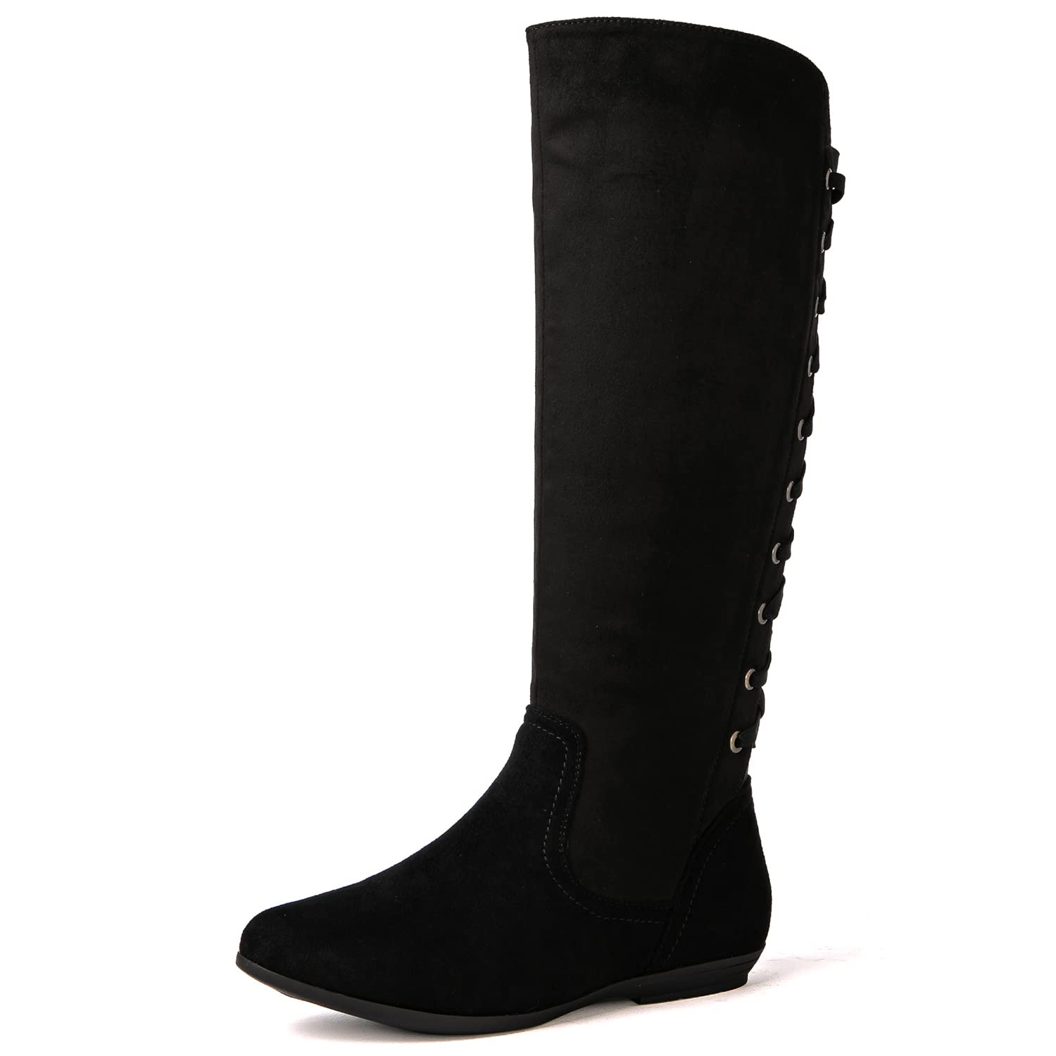 GLOBALWIN Women's Knee-High Fashion Boots Wide Calf Flat Dressy Fall Winter Fashion Boots For Women