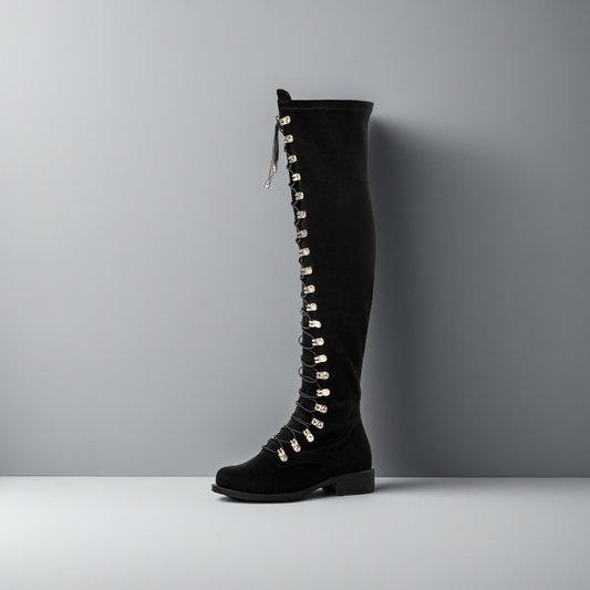 GLOBALWIN Women's Over The Knee Thigh High Tall Boots for Women Long Boots with Side Zipper