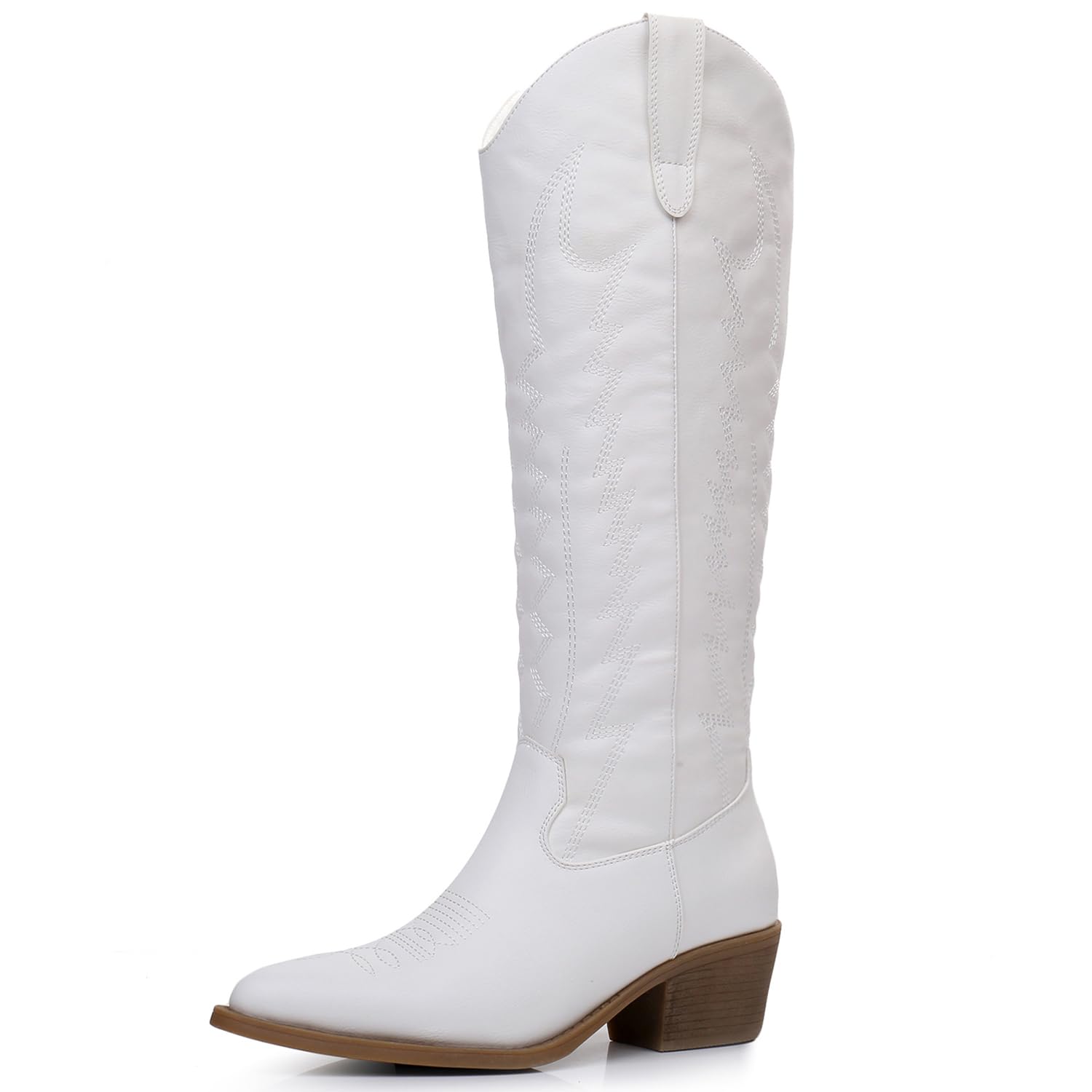 GLOBALWIN Women's Knee High Long Pointed Toe Western Cowboy Boots