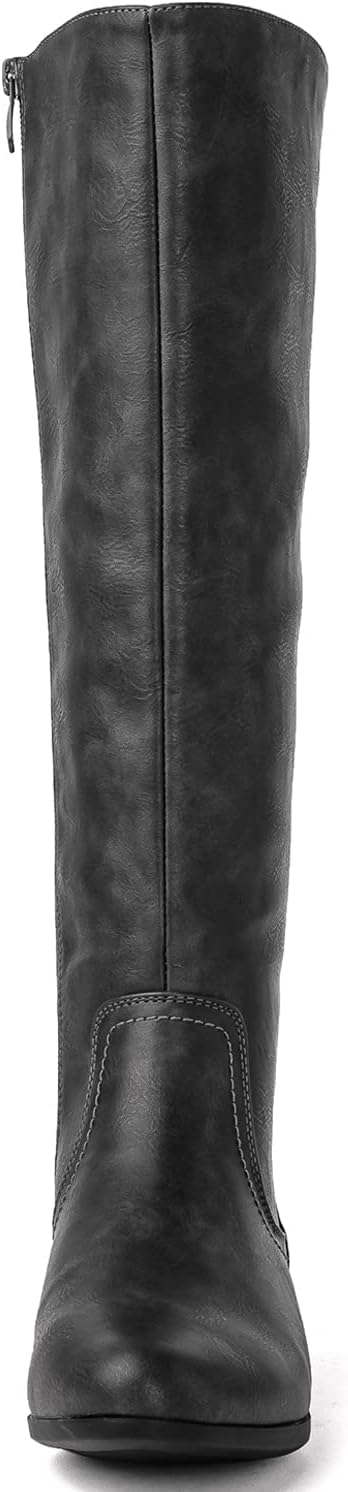 GLOBALWIN Women's Knee-High Fashion Boots Wide Calf Flat Dressy Fall Winter Fashion Boots For Women