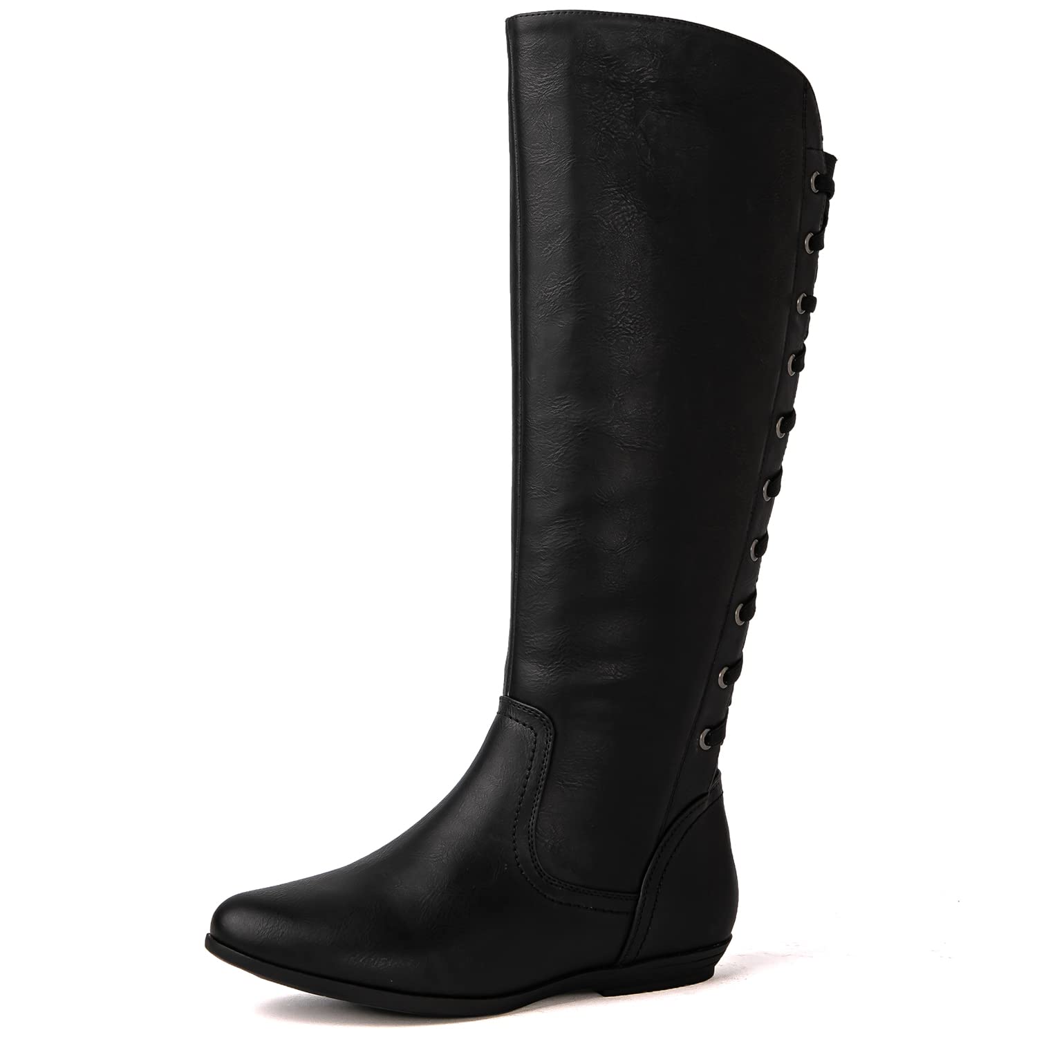 GLOBALWIN Women's Knee-High Fashion Boots Wide Calf Flat Dressy Fall Winter Fashion Boots For Women