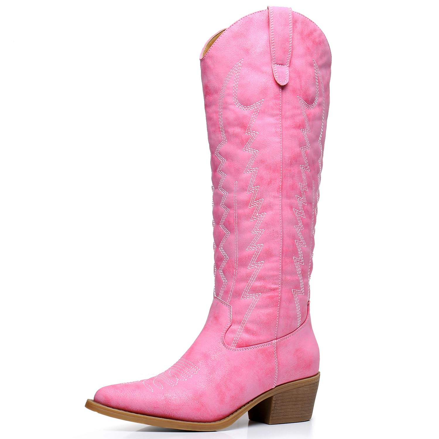 GLOBALWIN Women's Knee High Long Pointed Toe Western Cowboy Boots