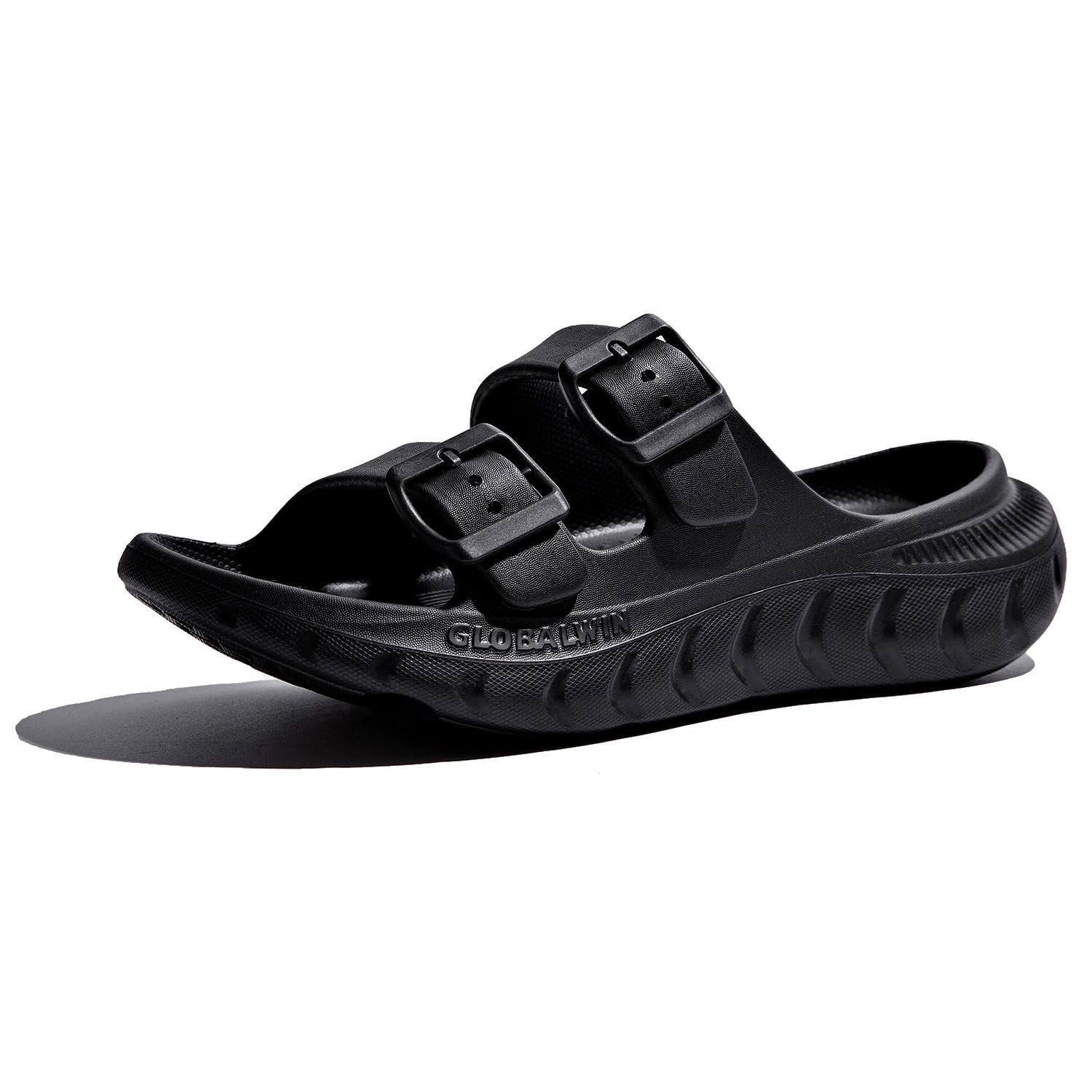GLOBALWIN Recovery Slides For Women Mia Comfortable Sandals With Arch Support Indoor Outdoor Cloud Slippers Reduce Stress on Feet Lightweight