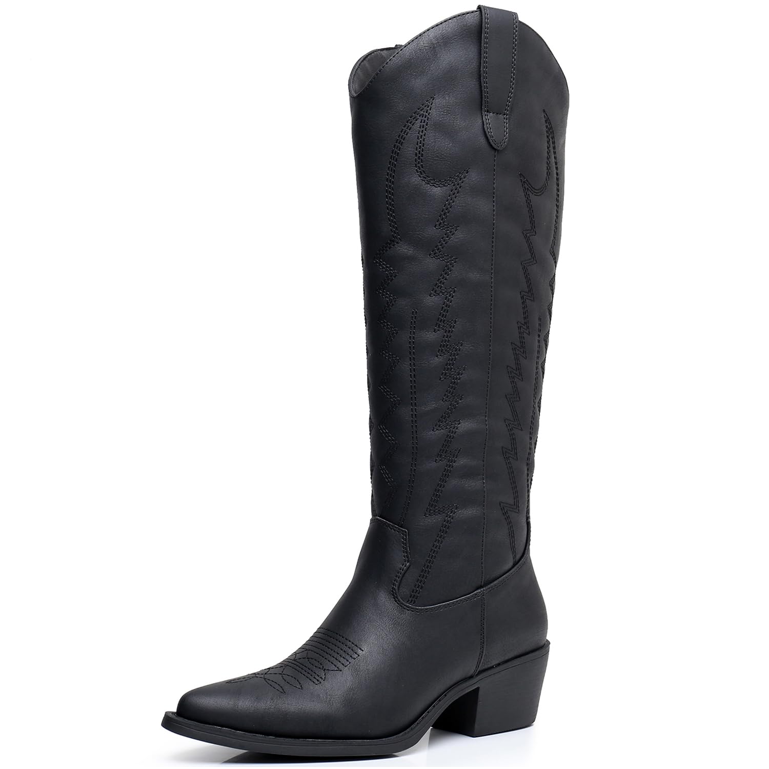 GLOBALWIN Women's Knee High Long Pointed Toe Western Cowboy Boots
