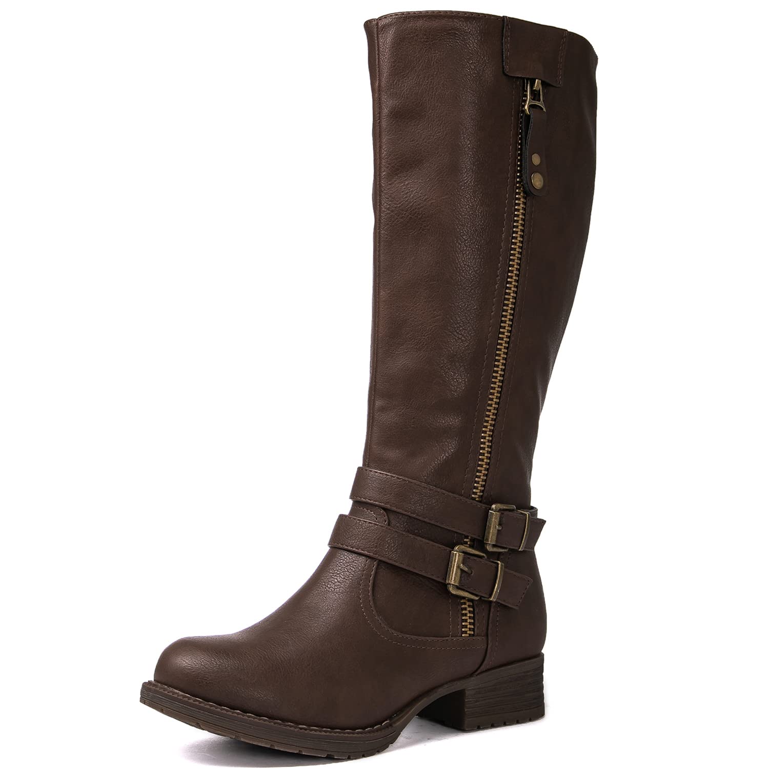GLOBALWIN Women's Knee High Boots Fashion Comfortable Riding Boots For Women Low Heel