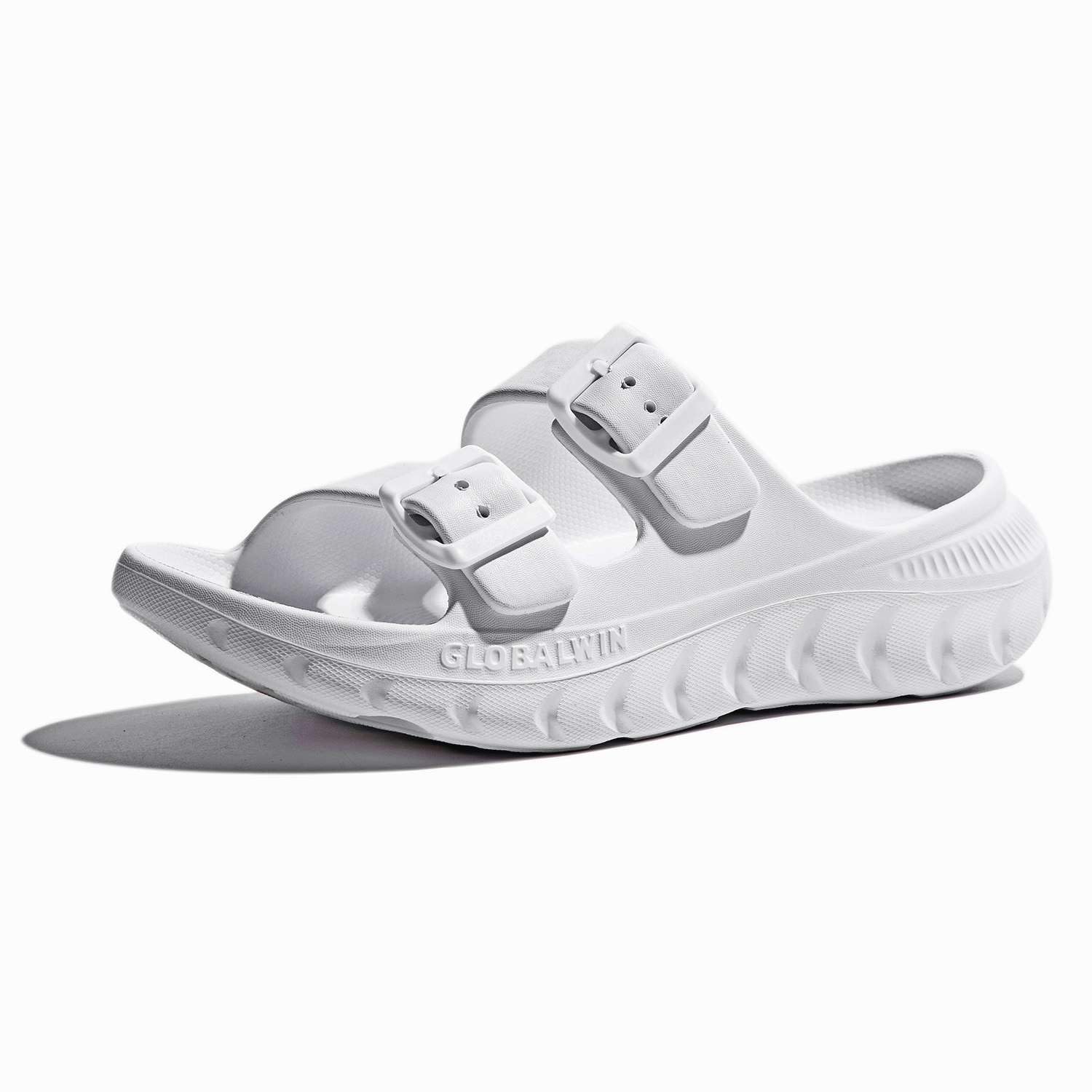 GLOBALWIN Recovery Slides For Women Mia Comfortable Sandals With Arch Support Indoor Outdoor Cloud Slippers Reduce Stress on Feet Lightweight