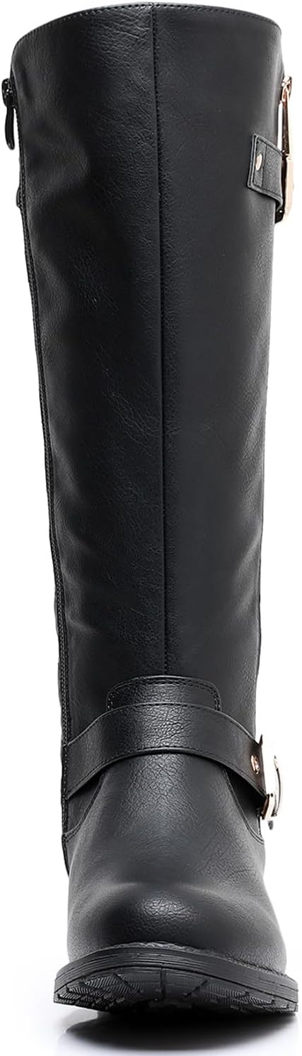GLOBALWIN Women's Quilted Knee-High Fashion Dressy Riding Boots
