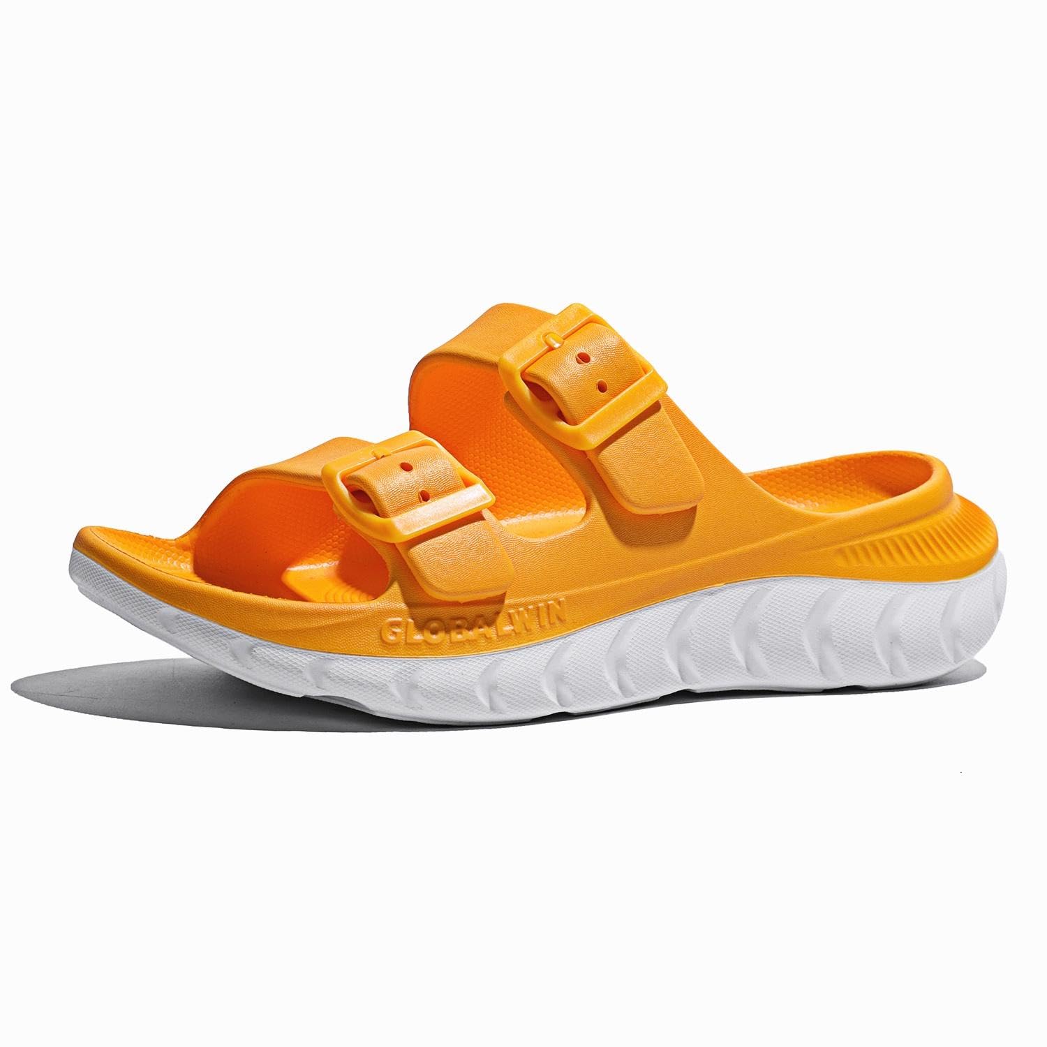 GLOBALWIN Recovery Slides For Women Mia Comfortable Sandals With Arch Support Indoor Outdoor Cloud Slippers Reduce Stress on Feet Lightweight