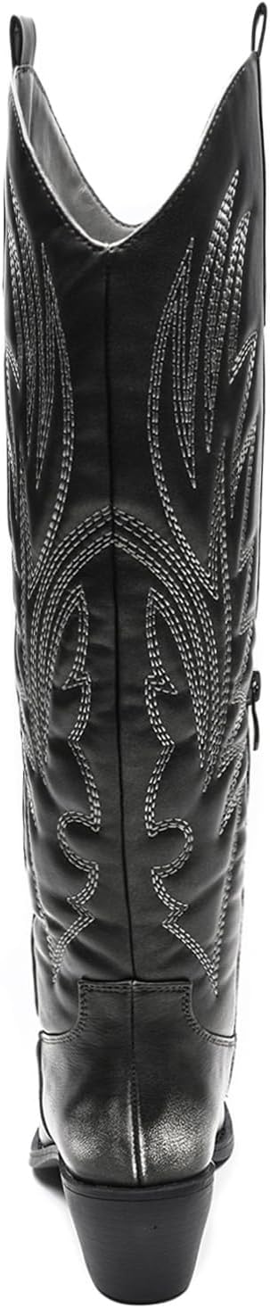 GLOBALWIN Women's The Western Cowboy Cowgirl Embroidered Knee High Boots