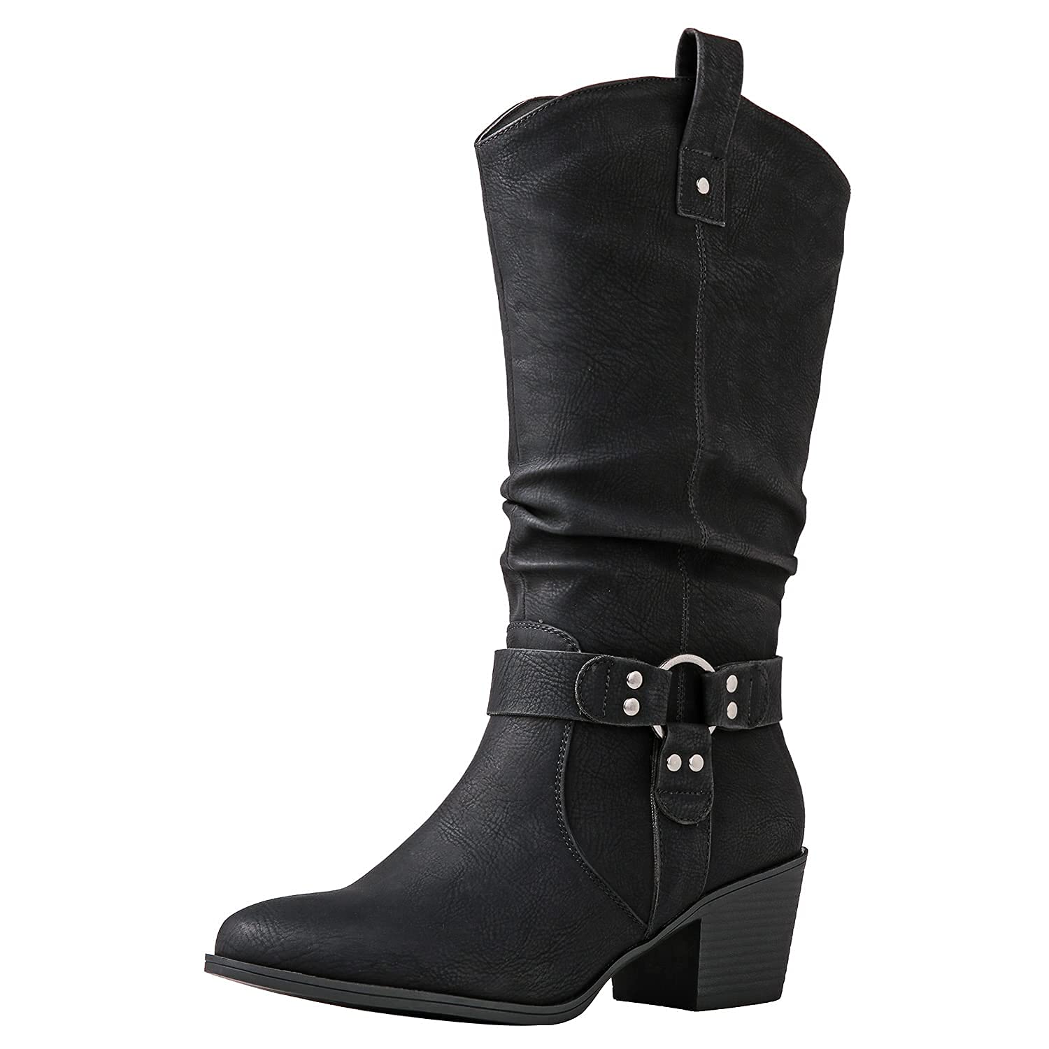 GLOBALWIN Women's Knee High Cowgirl Boots Fashion Dressy Cowboy Boots For Women