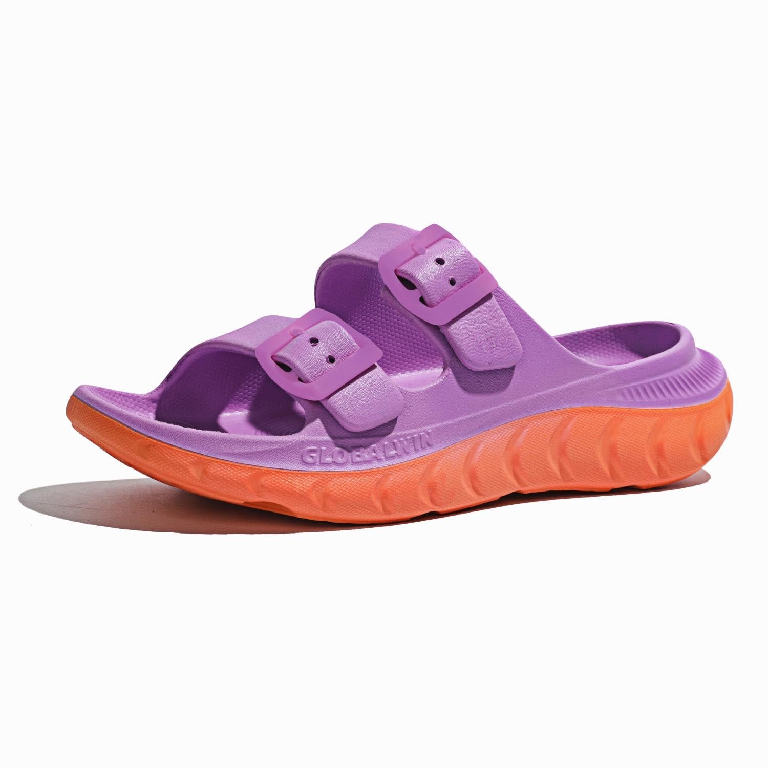 GLOBALWIN Recovery Slides For Women Mia Comfortable Sandals With Arch Support Indoor Outdoor Cloud Slippers Reduce Stress on Feet Lightweight