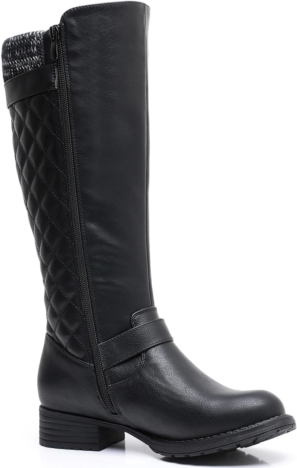 GLOBALWIN Women's Quilted Knee-High Fashion Dressy Riding Boots