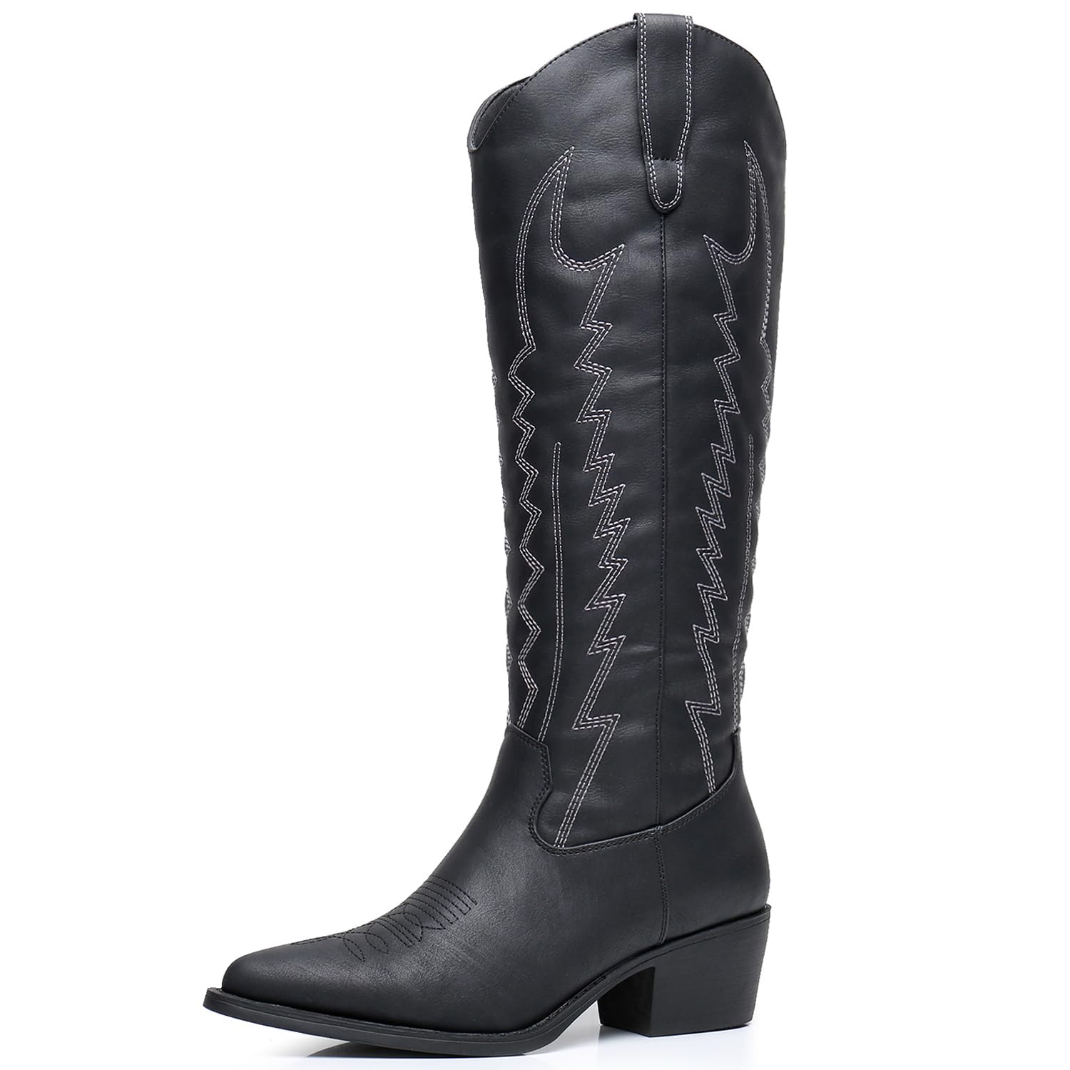 GLOBALWIN Women's Knee High Long Pointed Toe Western Cowboy Boots