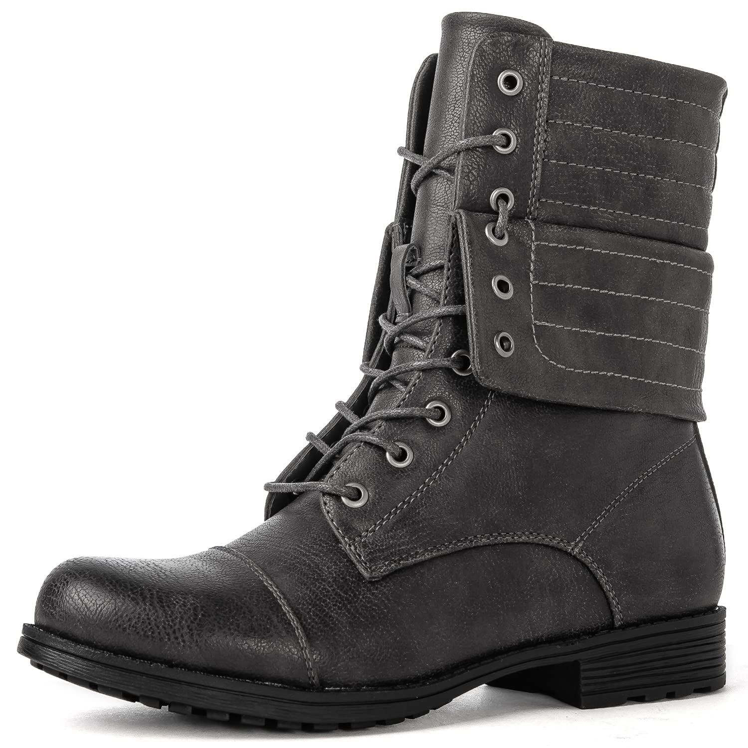 GLOBALWIN Women's Fashion Low Heels Lace Up Ankle Boots