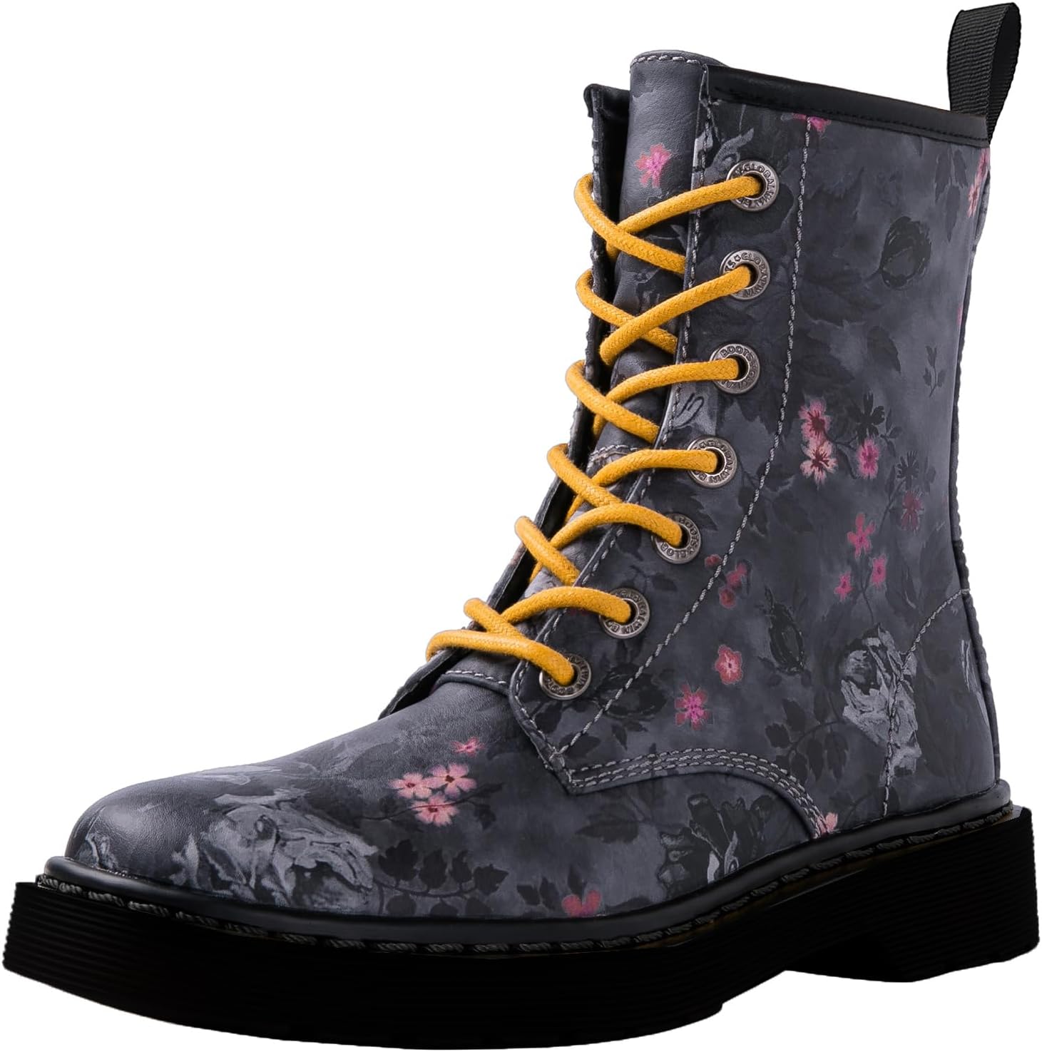GLOBALWIN Women's Combat Boots Lace Up Ankle Booties For Women Low Heel