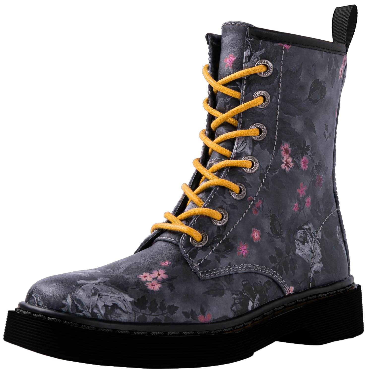 GLOBALWIN Women's Combat Boots Lace Up Ankle Booties For Women Low Heel