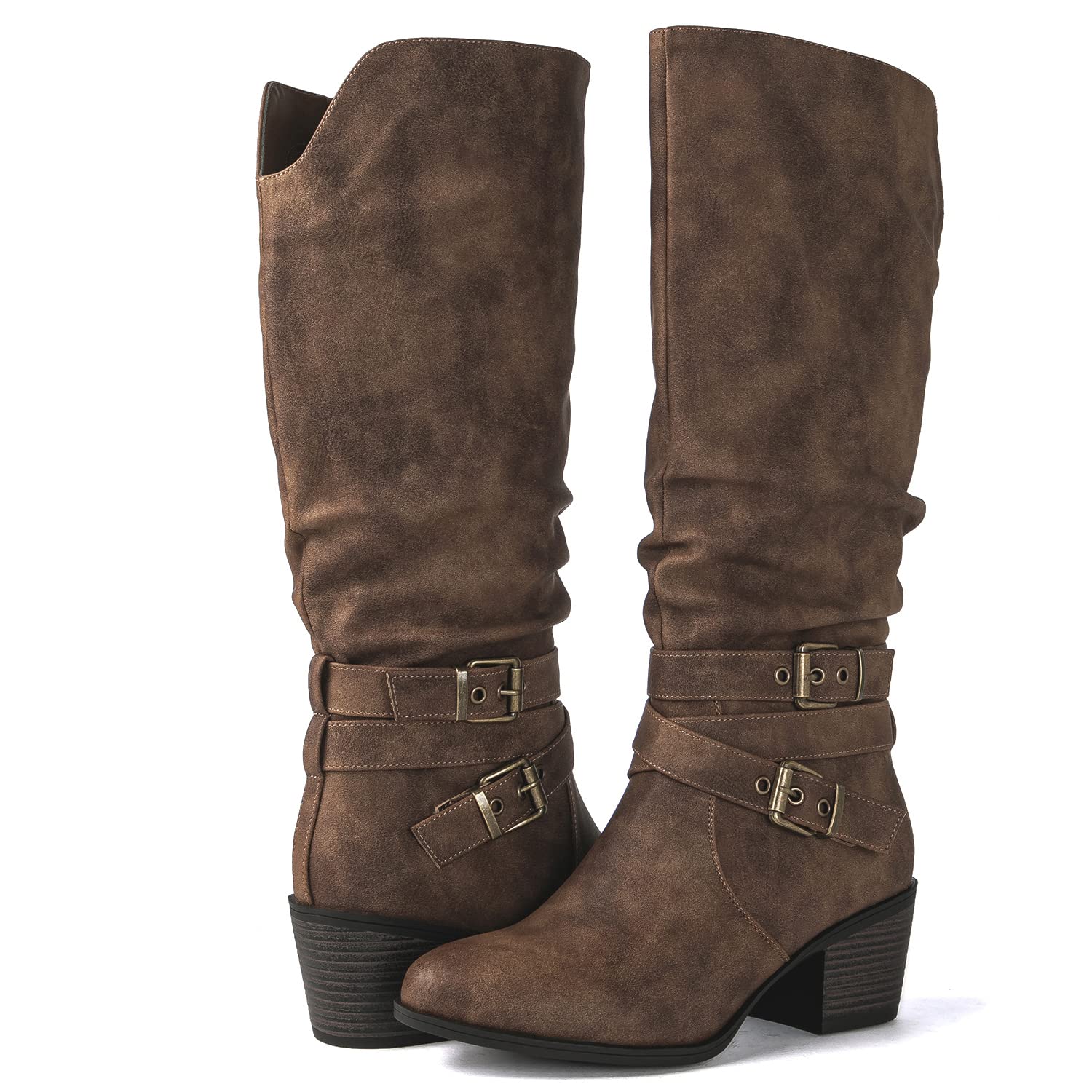 GLOBALWIN Women's Knee High Cowgirl Boots Fashion Dressy Cowboy Boots For Women