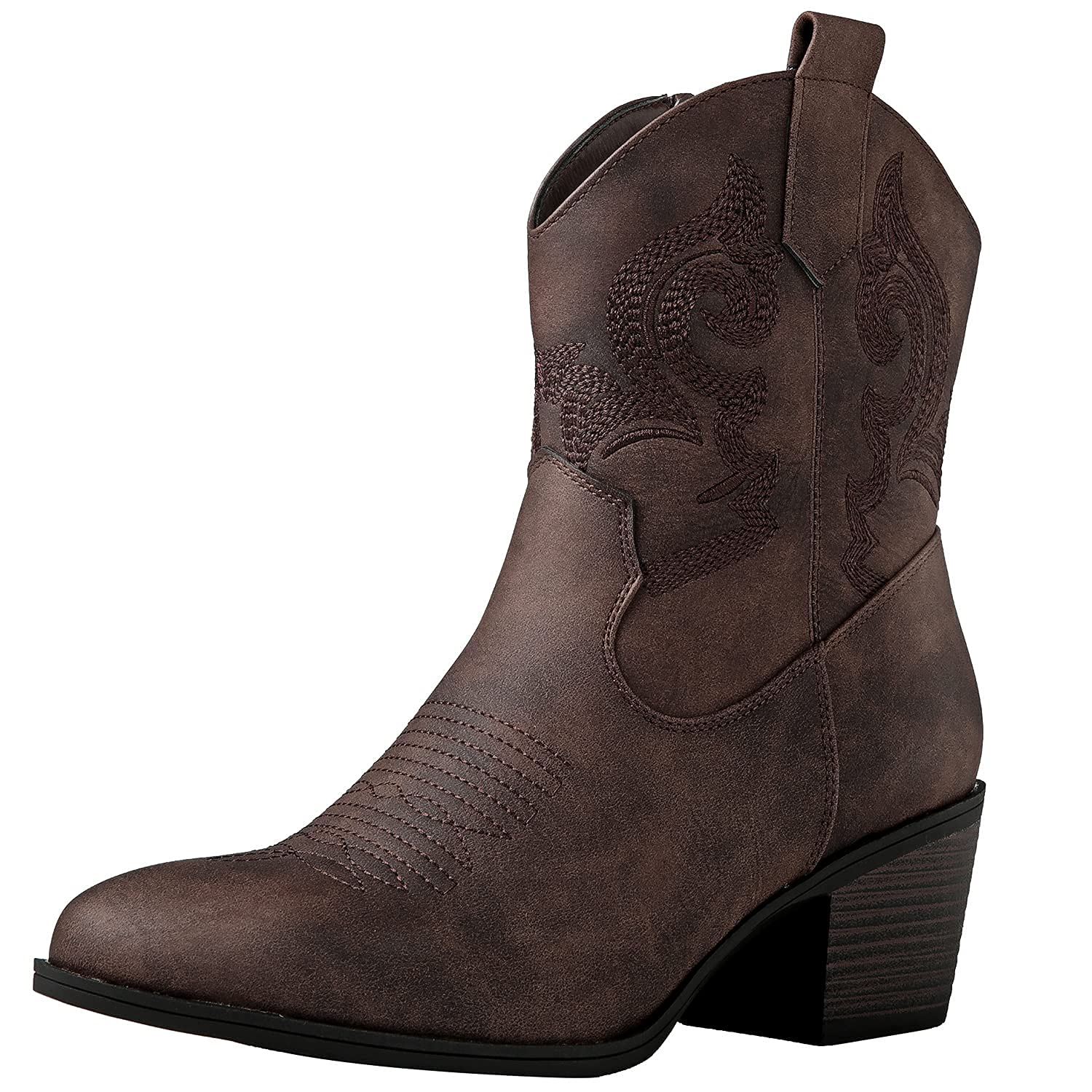 GLOBALWIN Women's The Western Wear Fashion Cowboy Cowgirl Free Birds Country Concert Disco Outfits Low Heel Walking Boots For Ladies