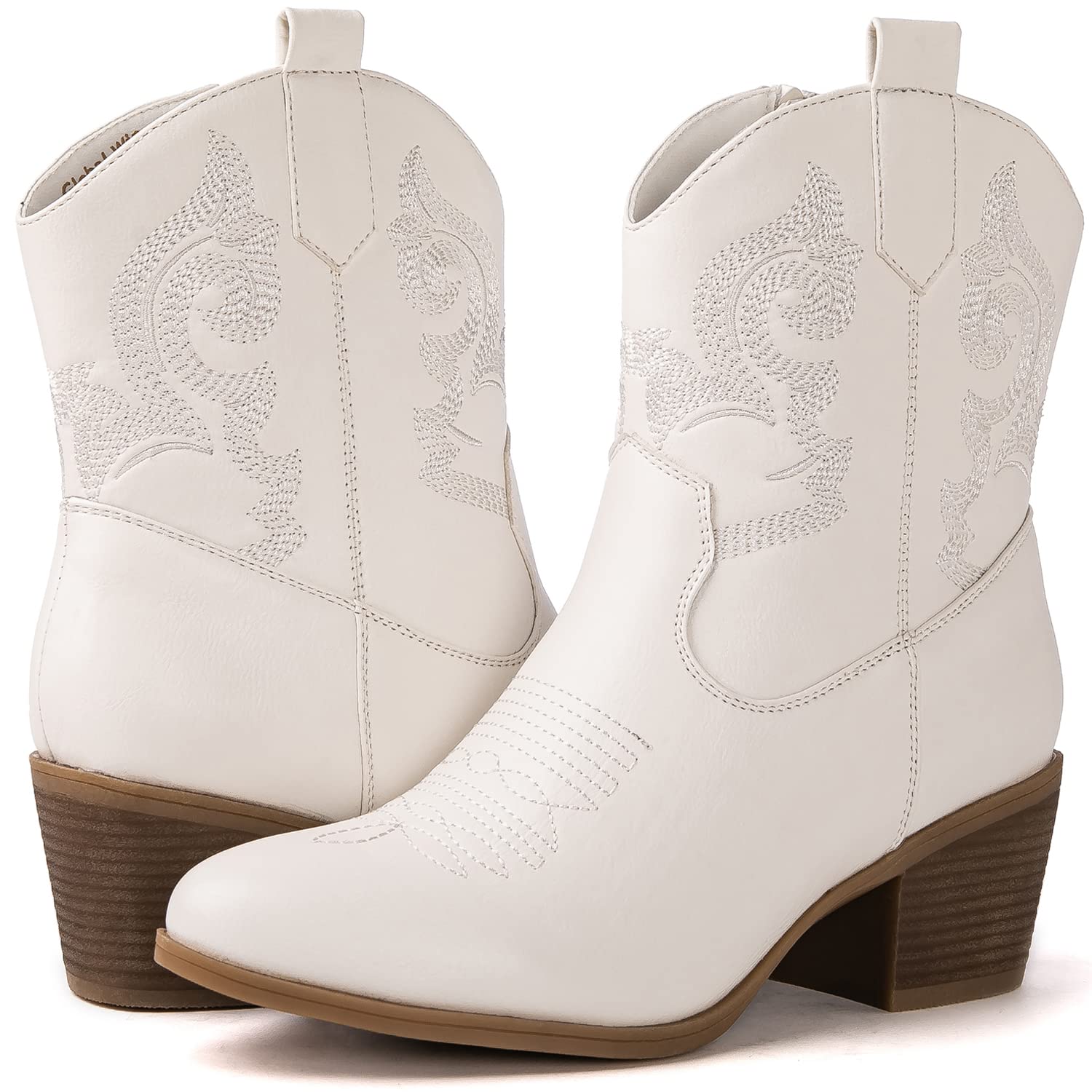 GLOBALWIN Women's The Western Wear Fashion Cowboy Cowgirl Free Birds Country Concert Disco Outfits Low Heel Walking Boots For Ladies