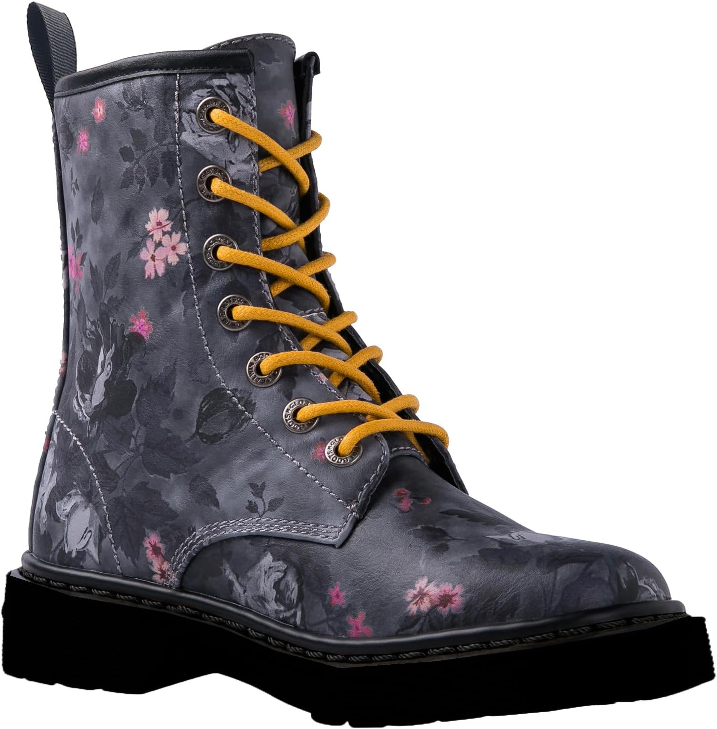 GLOBALWIN Women's Combat Boots Lace Up Ankle Booties For Women Low Heel