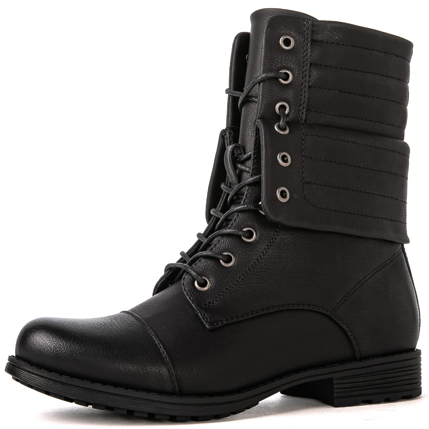 GLOBALWIN Women's Fashion Low Heels Lace Up Ankle Boots