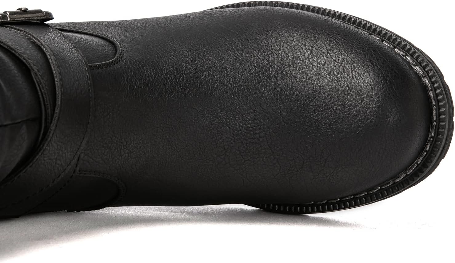 GLOBALWIN Women's Motorcycle Boots Mid Calf Boots Low Heels