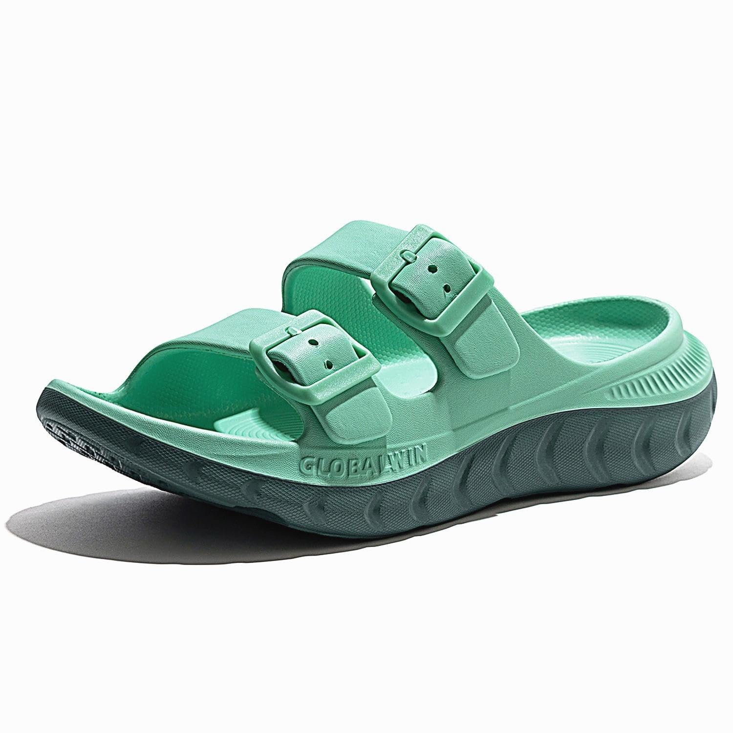 GLOBALWIN Recovery Slides For Women Mia Comfortable Sandals With Arch Support Indoor Outdoor Cloud Slippers Reduce Stress on Feet Lightweight