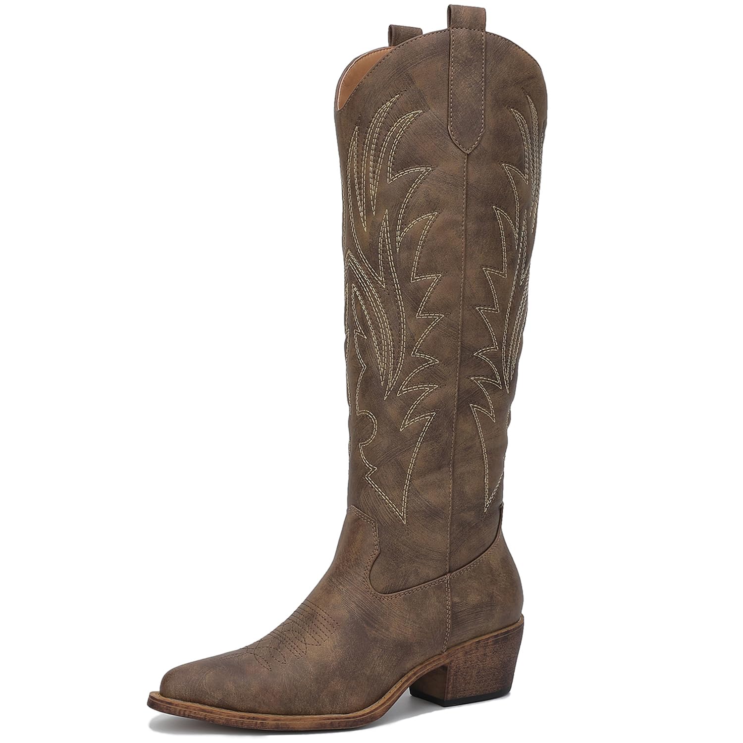 GLOBALWIN Women's The Western Cowboy Cowgirl Embroidered Knee High Boots